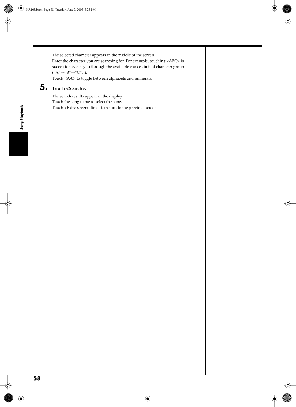 Roland KR105 User Manual | Page 58 / 176