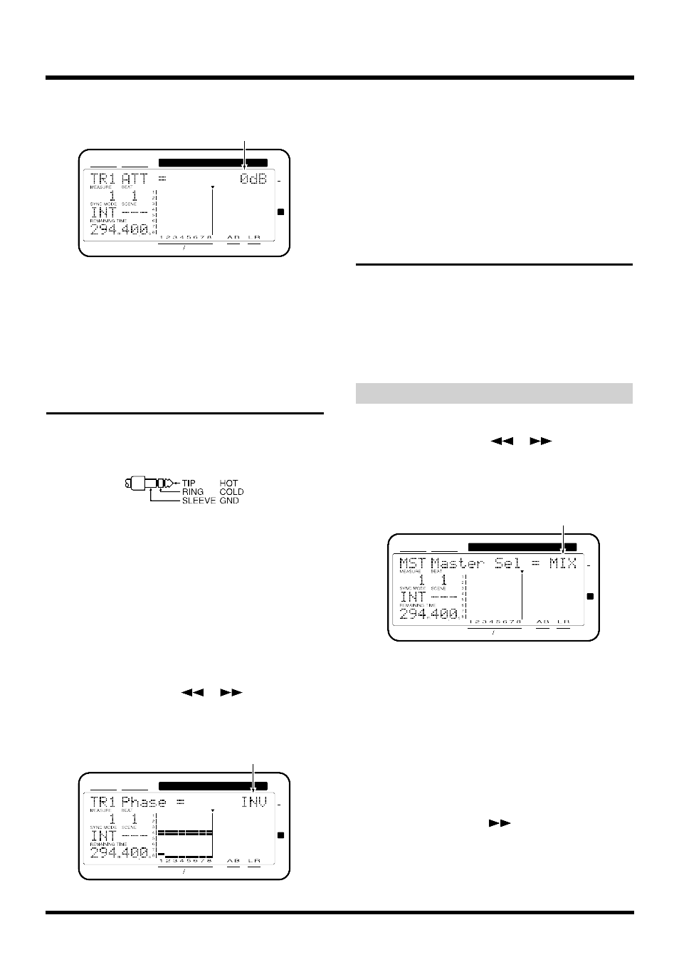 When using balanced inputs, Determining output, Master jacks | Roland VS-880EX User Manual | Page 158 / 192