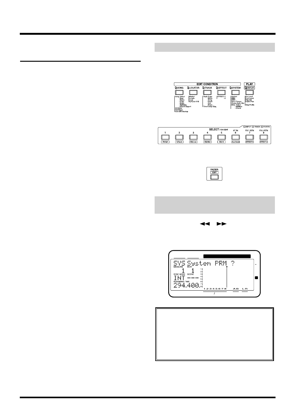Basic operations on the vs- 880ex, Display each of the condition menus, Chapter 2 basic operation 34 | Roland VS-880EX User Manual | Page 34 / 192