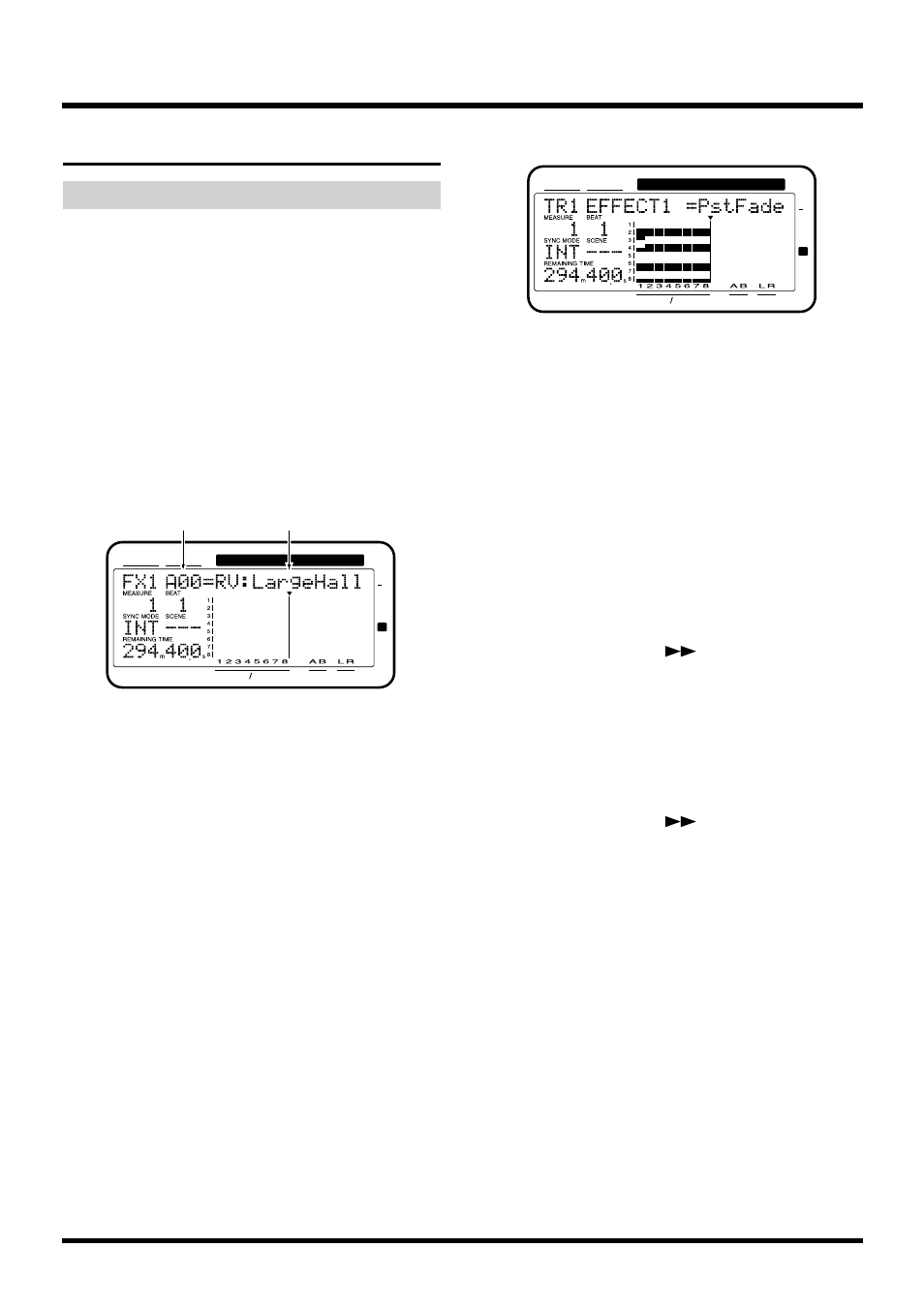 Using effects, Applying effects to the playback, Select an effect | Specify the tracks for playback, Chapter 3 multi-track recording 50 | Roland VS-880EX User Manual | Page 50 / 192