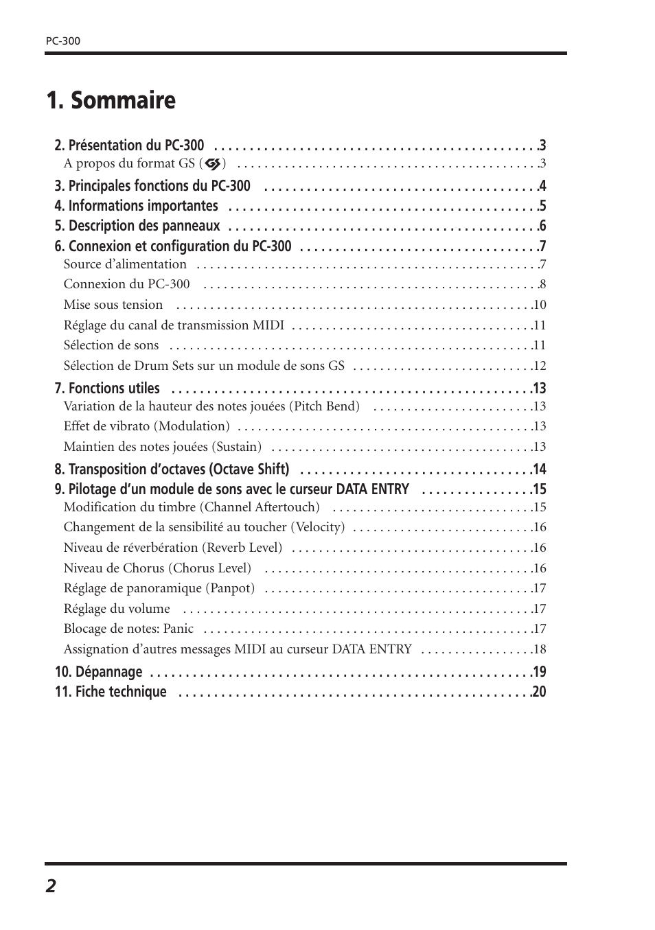 Sommaire | Roland PC-300 User Manual | Page 44 / 128