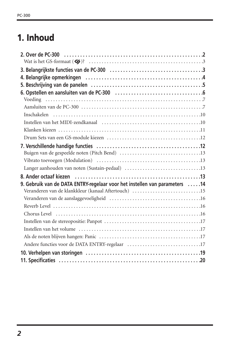 Inhoud | Roland PC-300 User Manual | Page 64 / 128