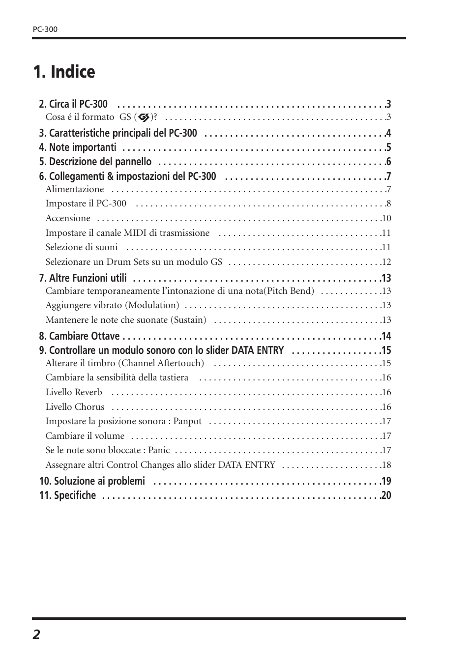 Indice | Roland PC-300 User Manual | Page 84 / 128