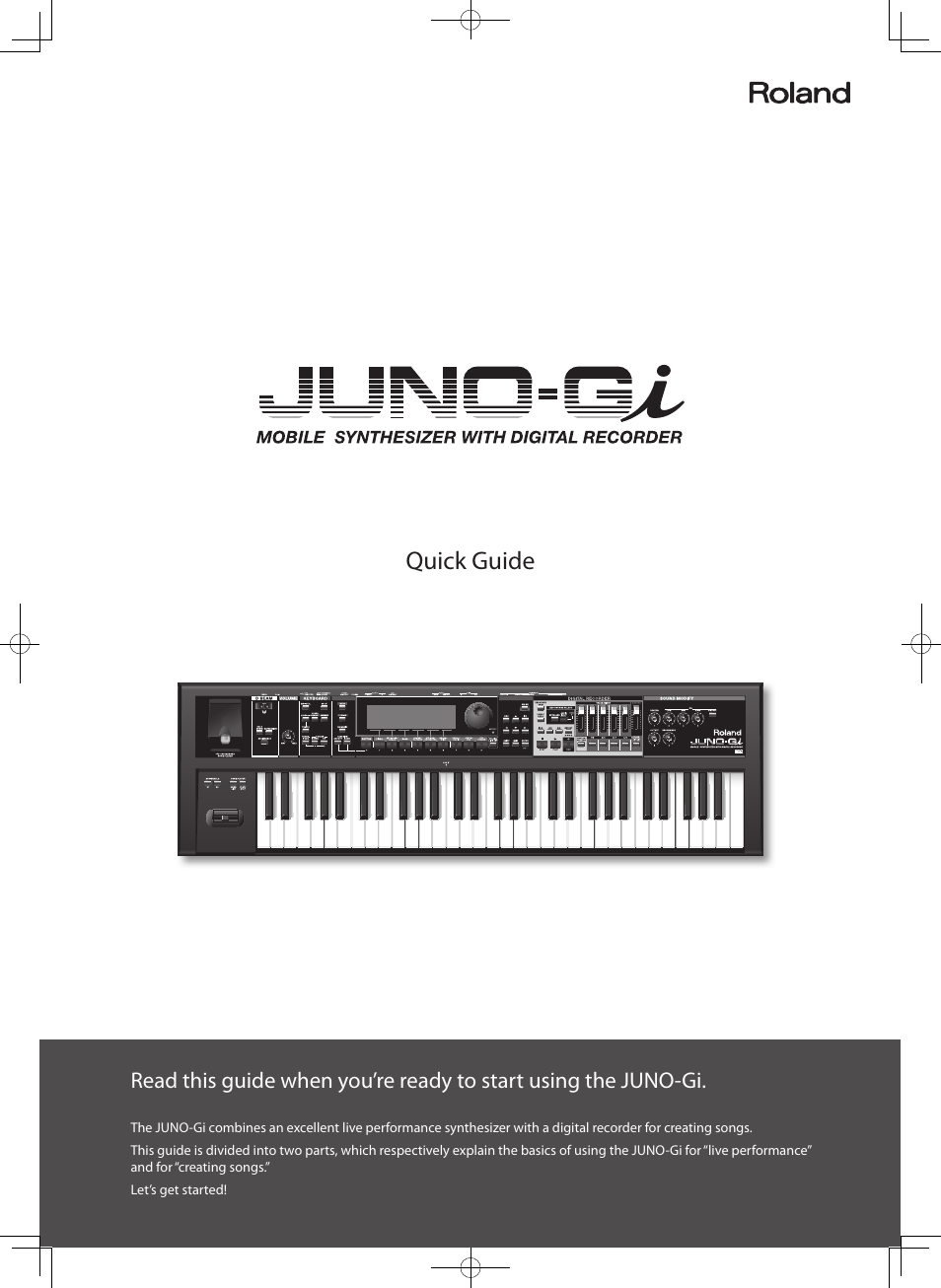 Roland JUNO-Gi User Manual | 28 pages