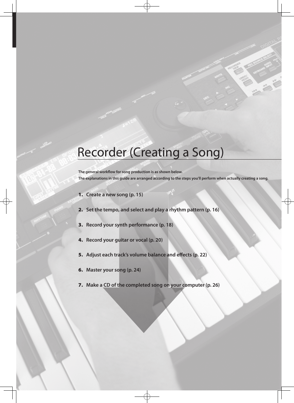 Recorder (creating a song) | Roland JUNO-Gi User Manual | Page 13 / 28