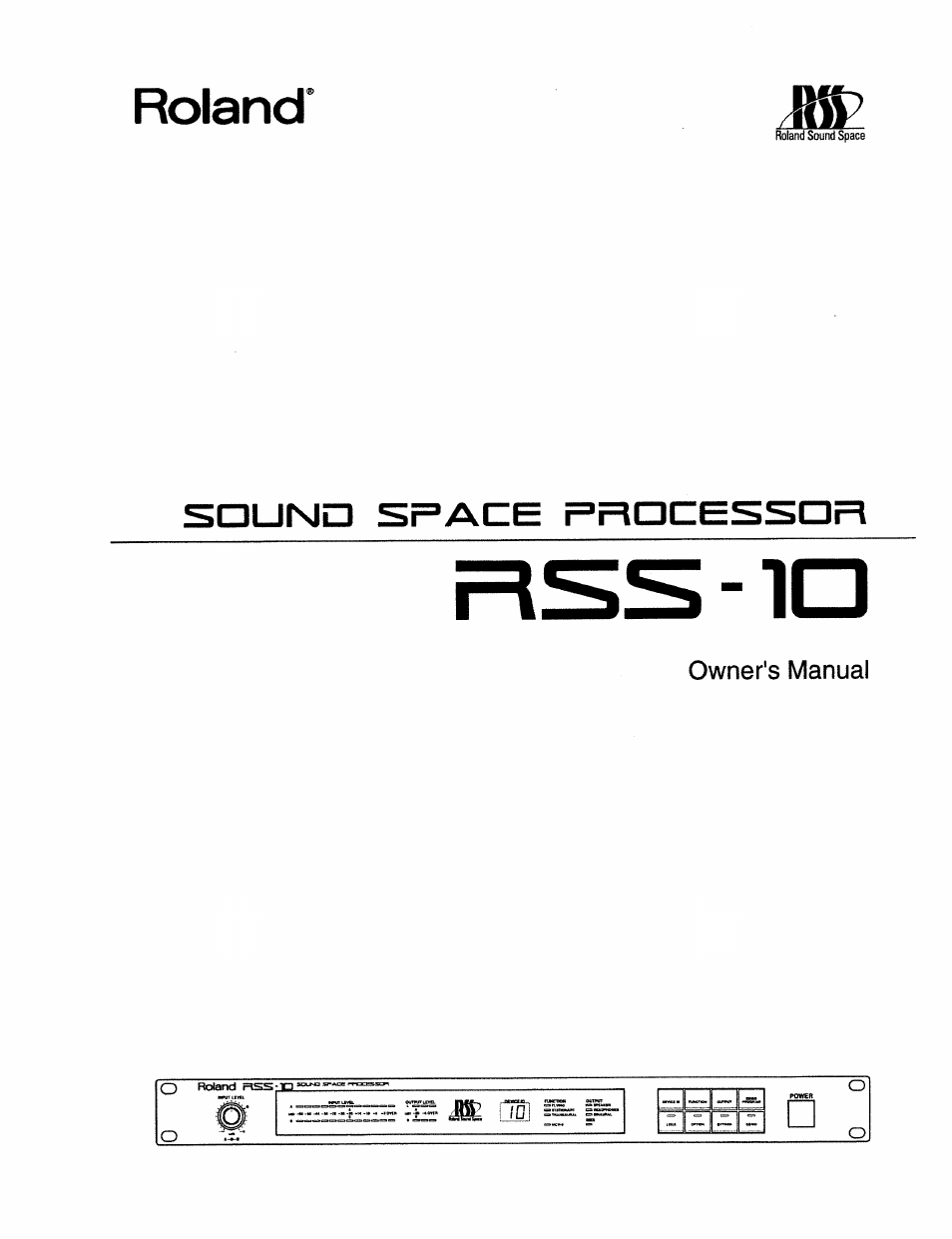 Roland RSS-10 User Manual | 44 pages