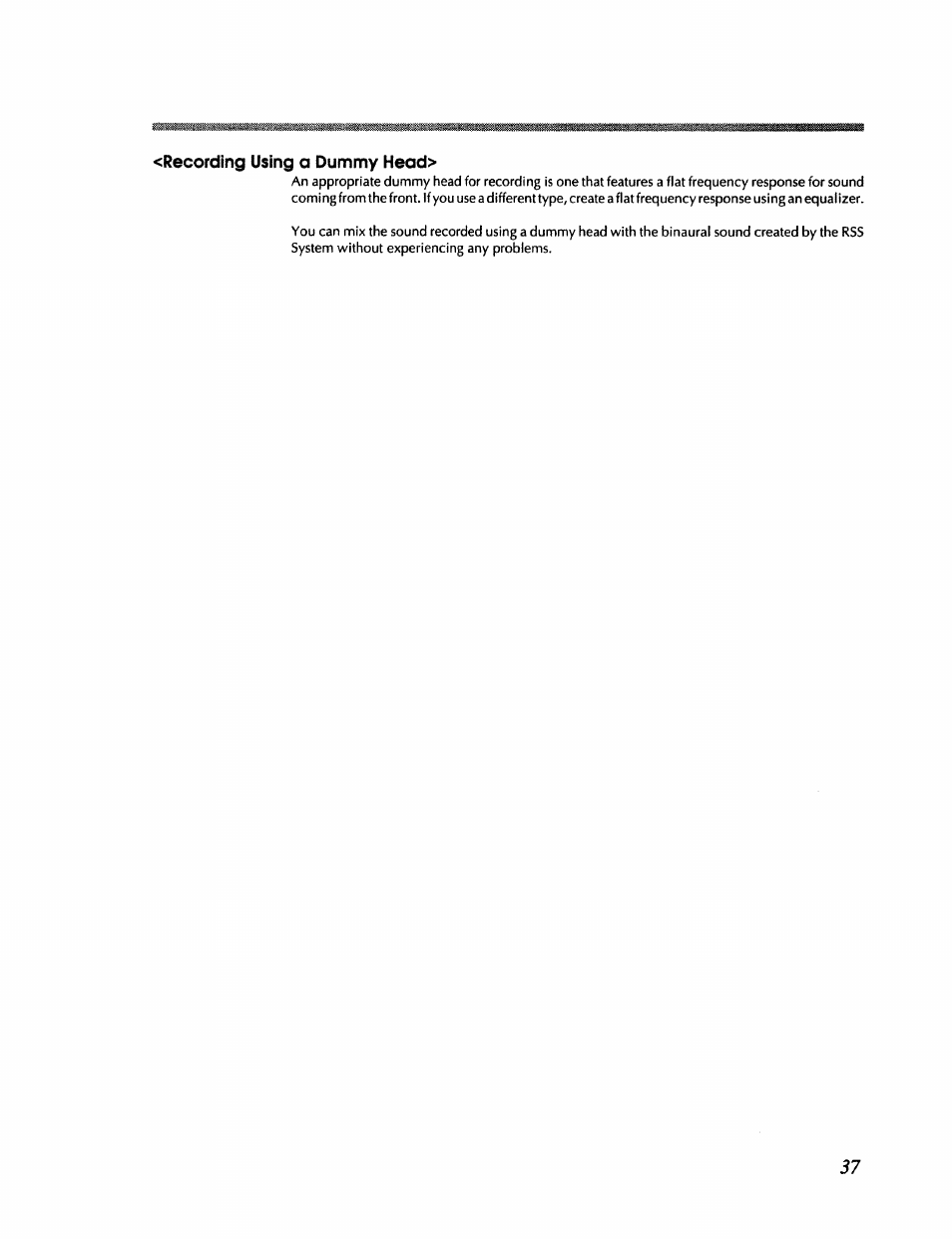 Recording using a dummy head | Roland RSS-10 User Manual | Page 37 / 44