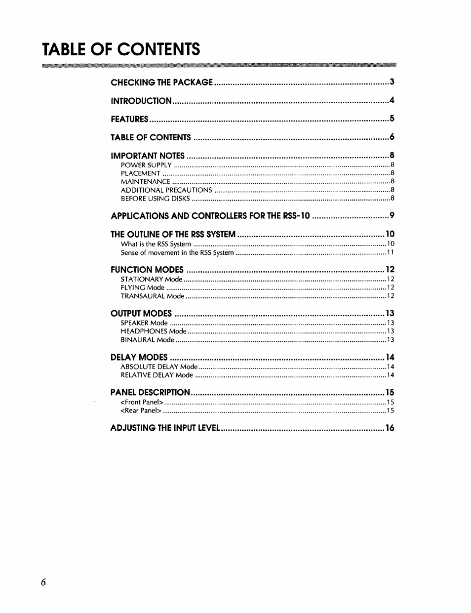 Roland RSS-10 User Manual | Page 6 / 44