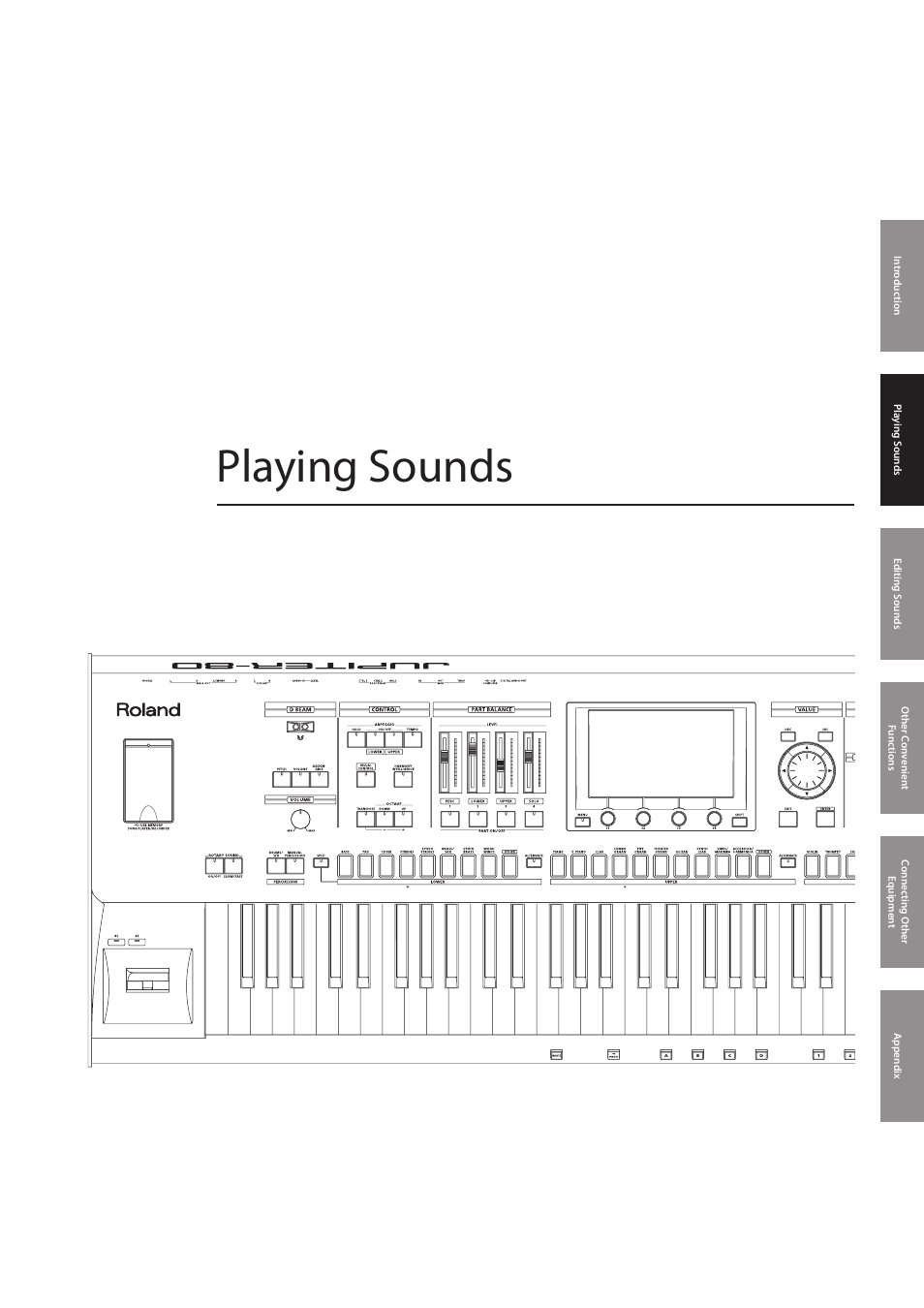 Playing sounds | Roland Jupiter 80 User Manual | Page 35 / 108