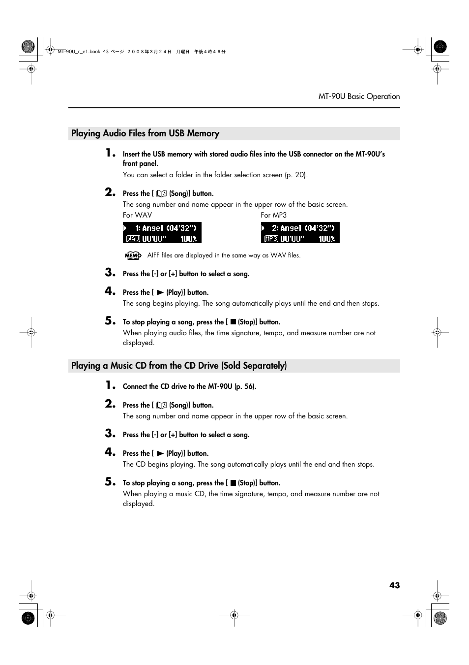 Roland MT-90U User Manual | Page 43 / 72