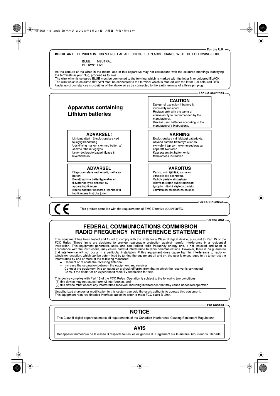 Roland MT-90U User Manual | Page 69 / 72