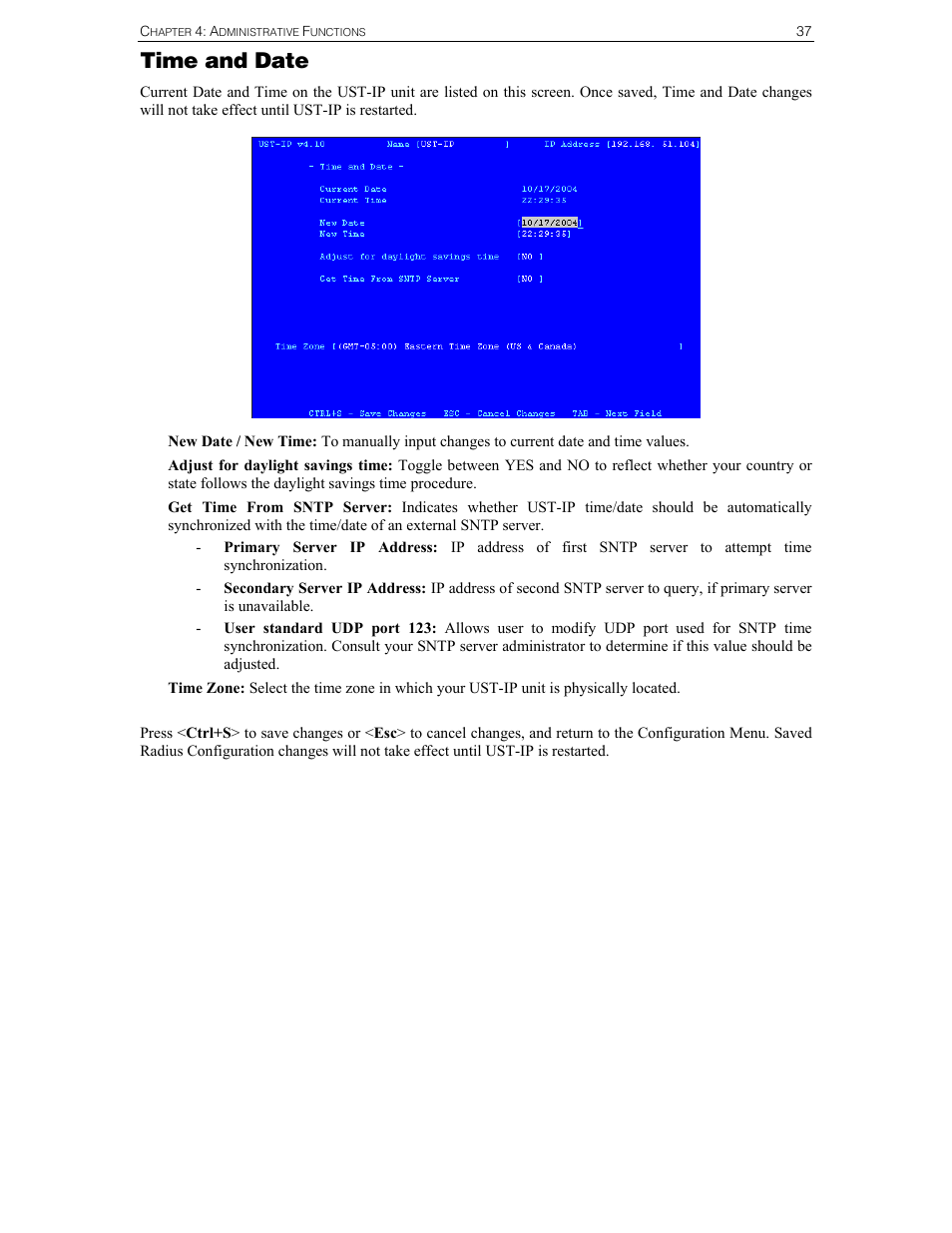 Time and date | Raritan Computer UST-IP User Manual | Page 43 / 64