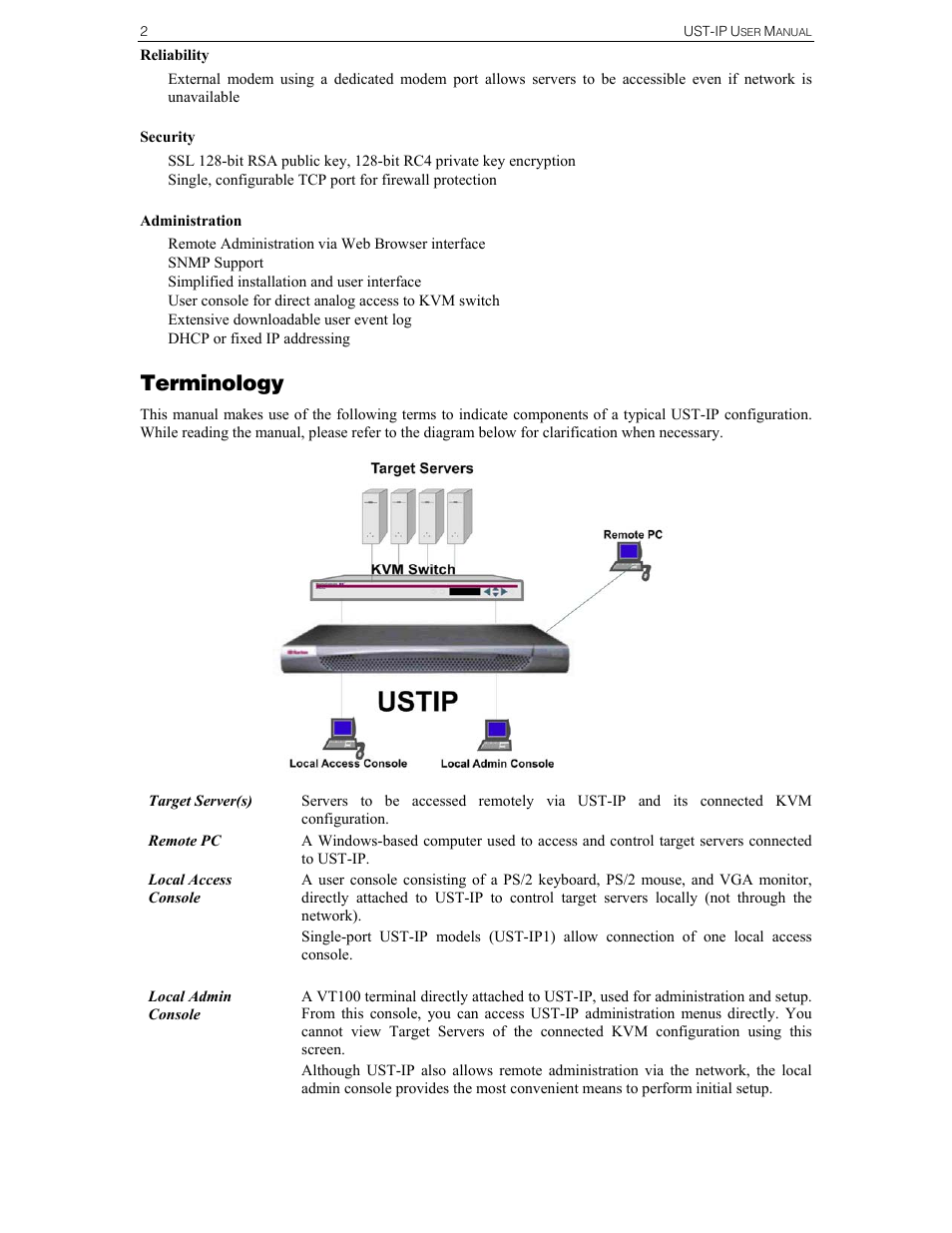 Terminology | Raritan Computer UST-IP User Manual | Page 8 / 64