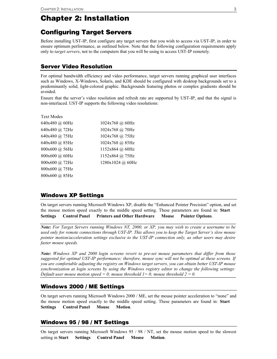 Chapter 2: installation, Configuring target servers | Raritan Computer UST-IP User Manual | Page 9 / 64