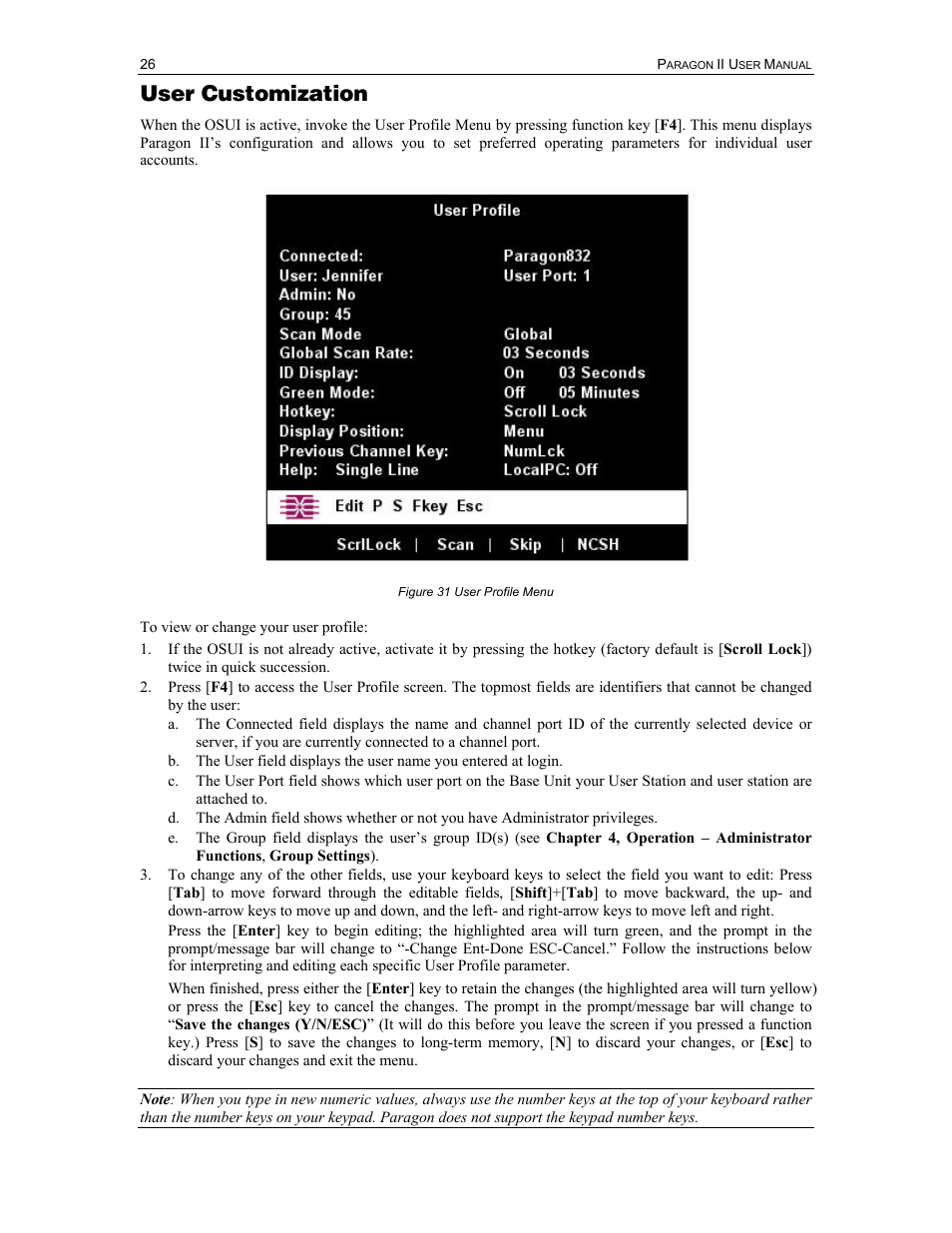 User customization | Raritan Computer Paragon P2-UMT1664M User Manual | Page 36 / 96