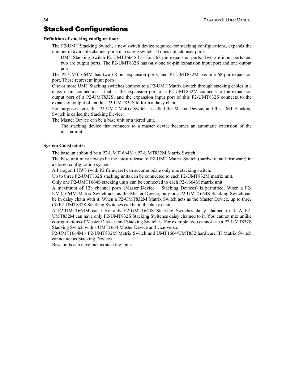 Stacked configurations | Raritan Computer Paragon P2-UMT1664M User Manual | Page 64 / 96