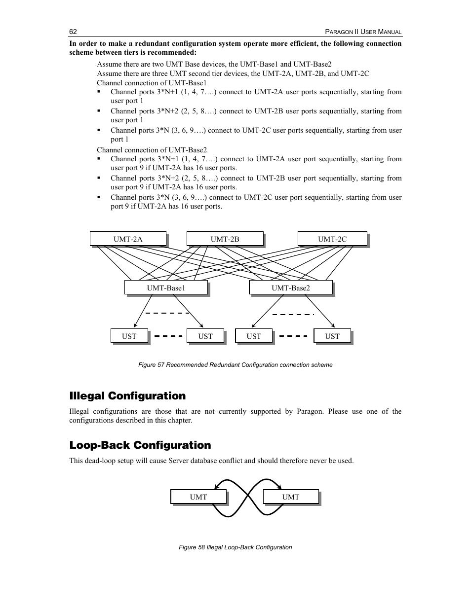 Illegal configuration, Loop-back configuration | Raritan Computer Paragon P2-UMT1664M User Manual | Page 72 / 96