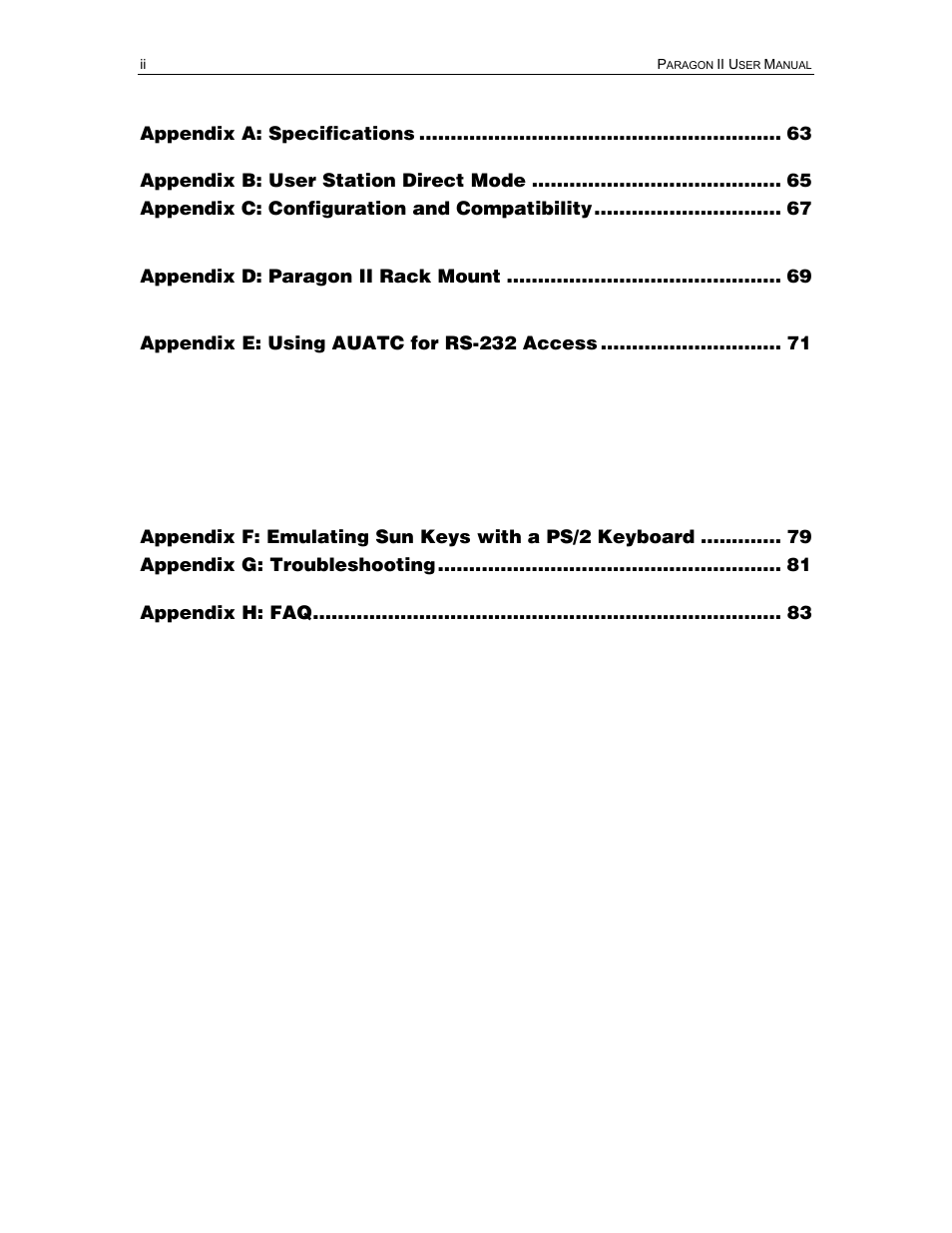 Raritan Computer Paragon P2-UMT1664M User Manual | Page 8 / 96