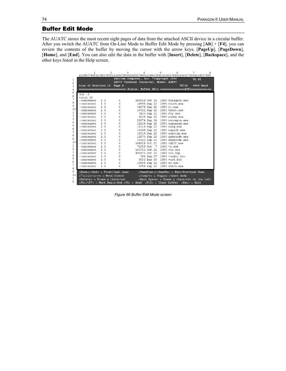 Buffer edit mode | Raritan Computer Paragon P2-UMT1664M User Manual | Page 84 / 96