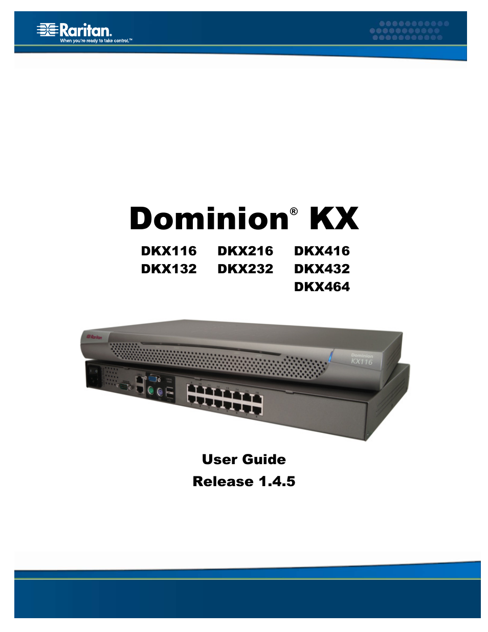 Raritan Computer DOMINION DKX432 User Manual | 106 pages