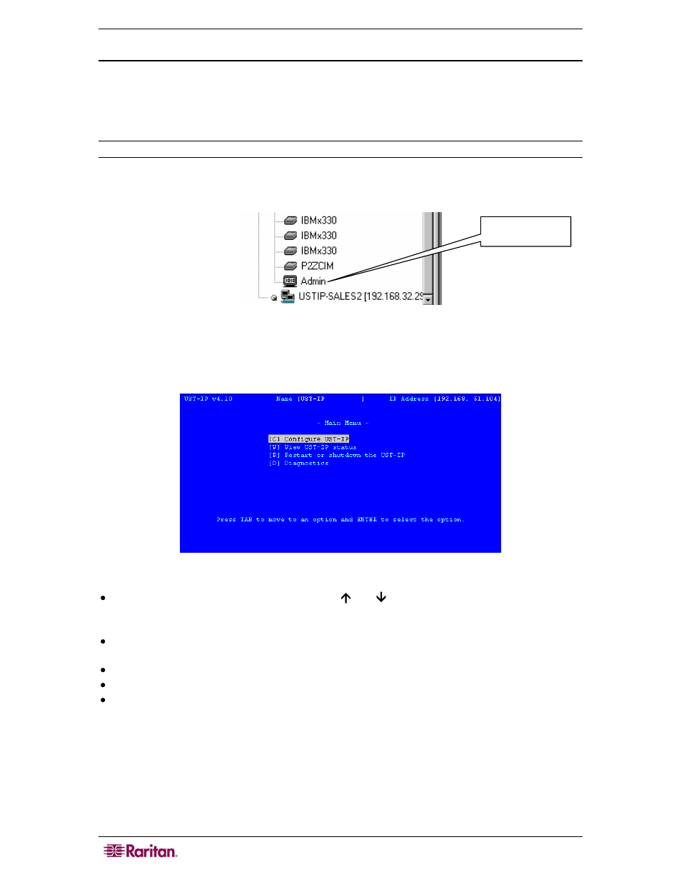 Navigating the administrative menus | Raritan Computer P2-USTIP1 User Manual | Page 24 / 52