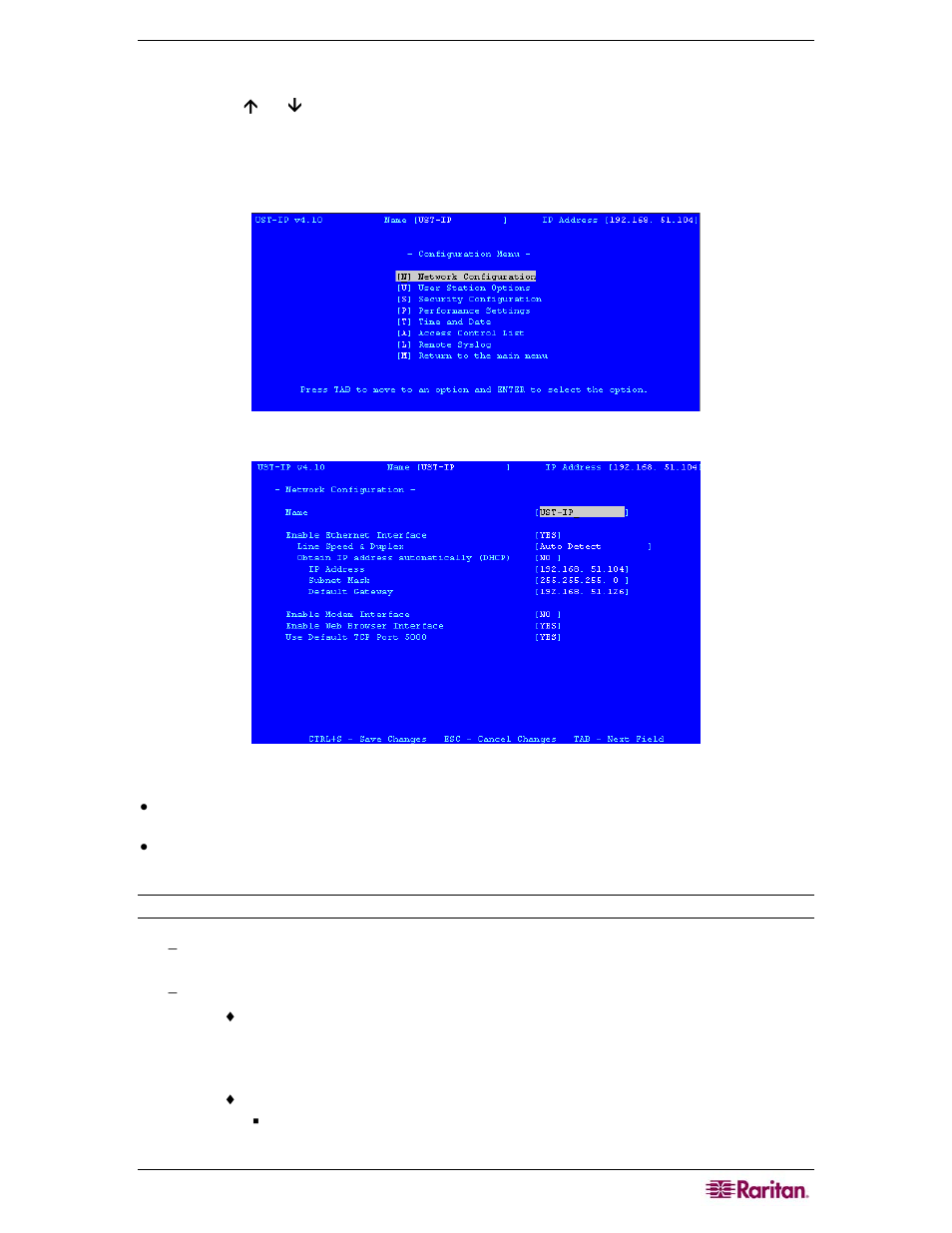 Network configuration | Raritan Computer P2-USTIP1 User Manual | Page 25 / 52
