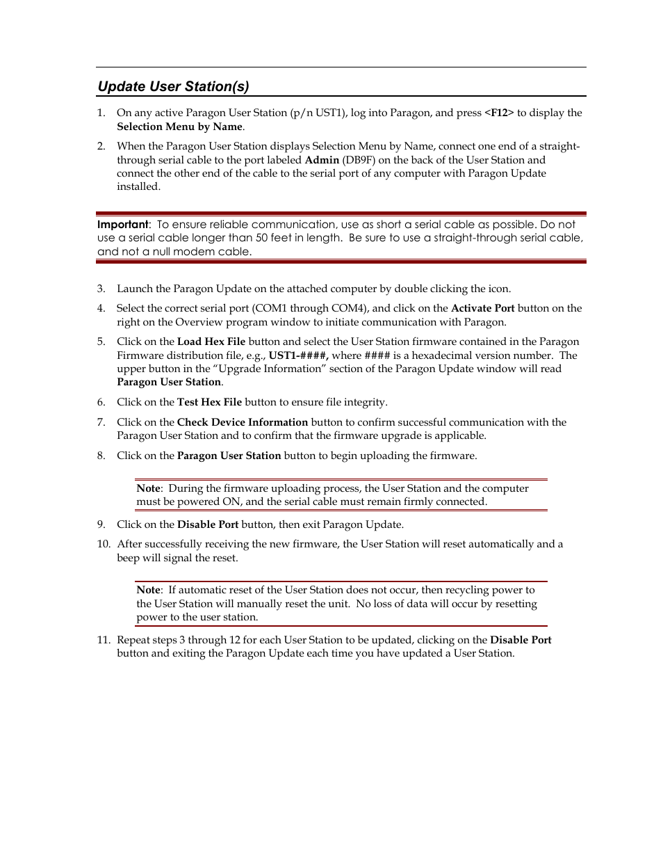 Update user station(s) | Raritan Computer Paragon switch User Manual | Page 113 / 117