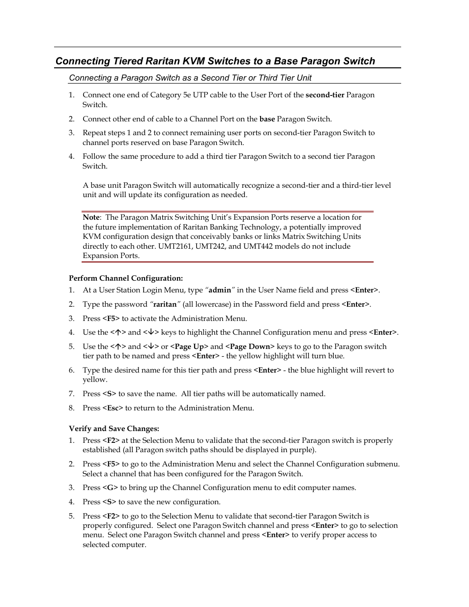 Raritan Computer Paragon switch User Manual | Page 28 / 117