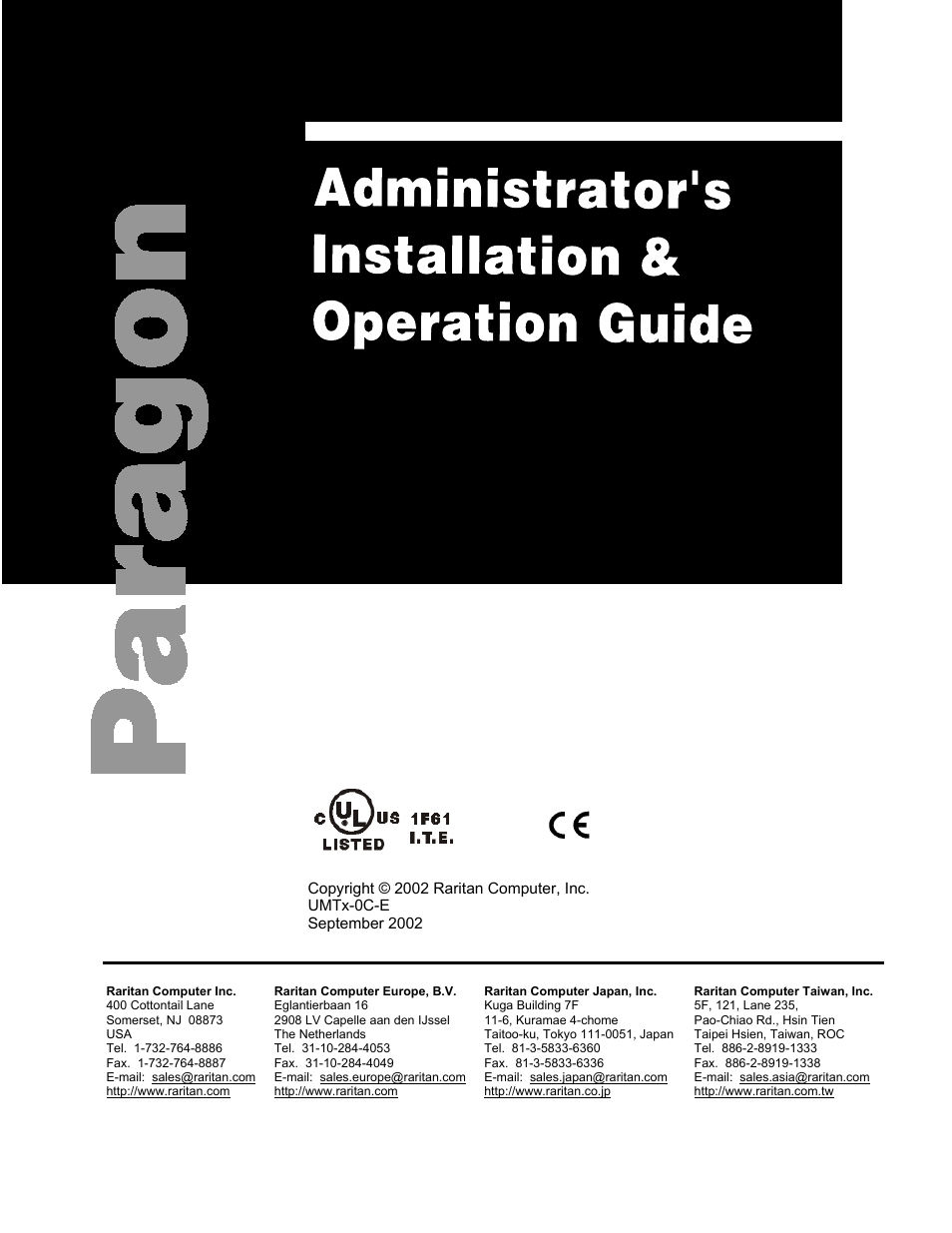 Raritan Computer Paragon switch User Manual | Page 3 / 117