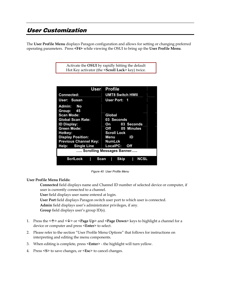 User customization | Raritan Computer Paragon switch User Manual | Page 60 / 117