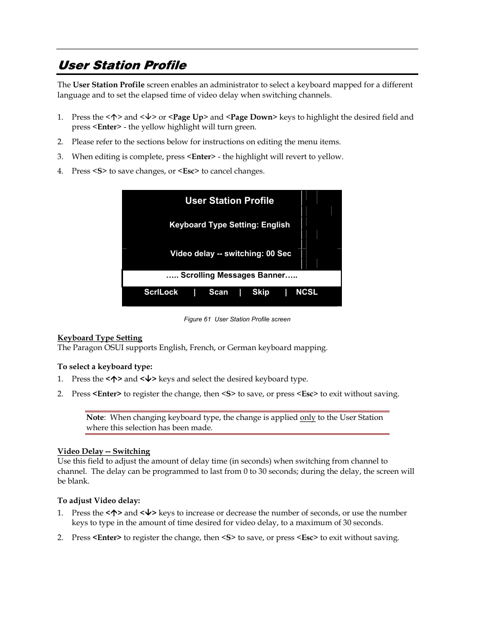 User station profile | Raritan Computer Paragon switch User Manual | Page 78 / 117