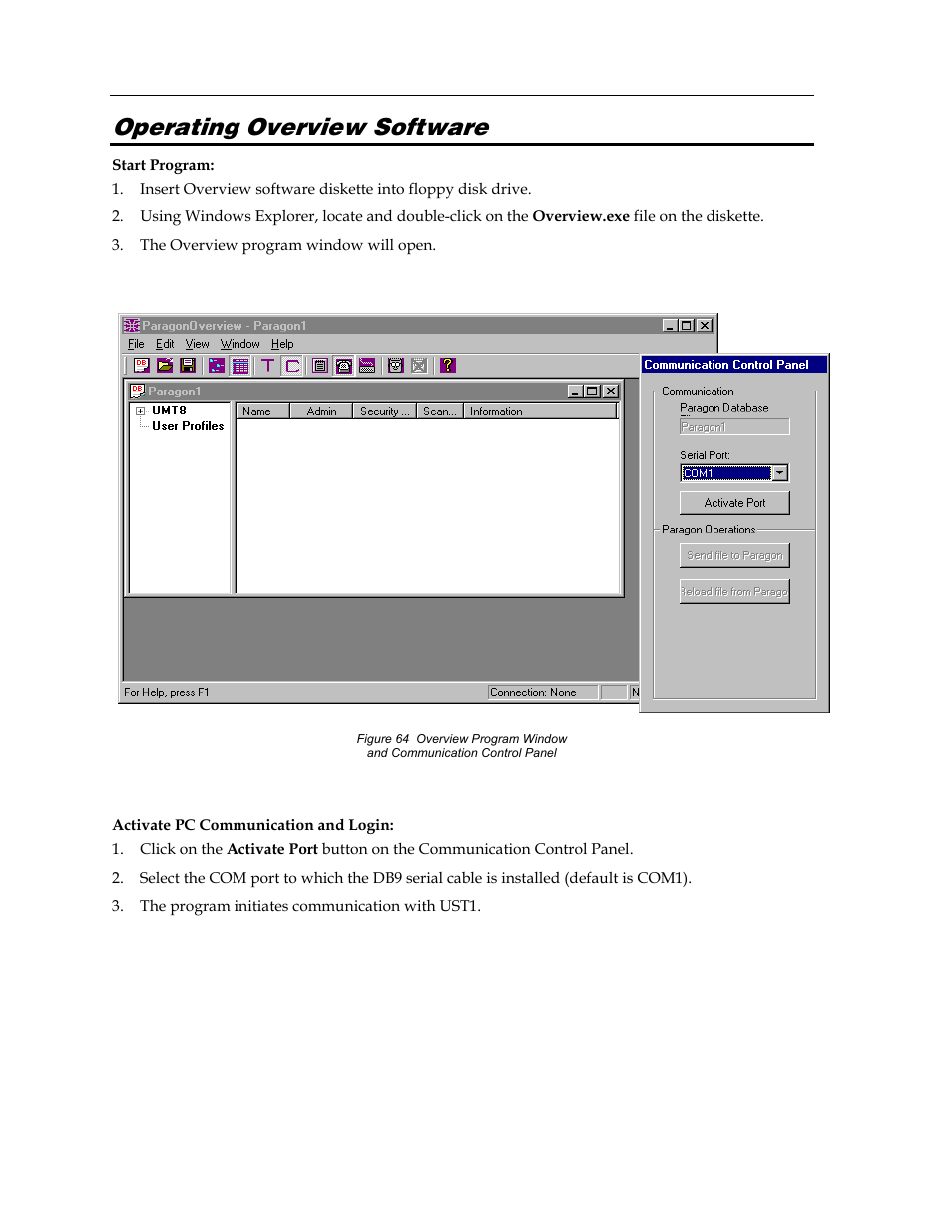 Operating overview software | Raritan Computer Paragon switch User Manual | Page 82 / 117
