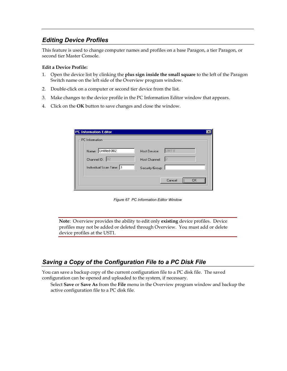 Editing device profiles | Raritan Computer Paragon switch User Manual | Page 85 / 117