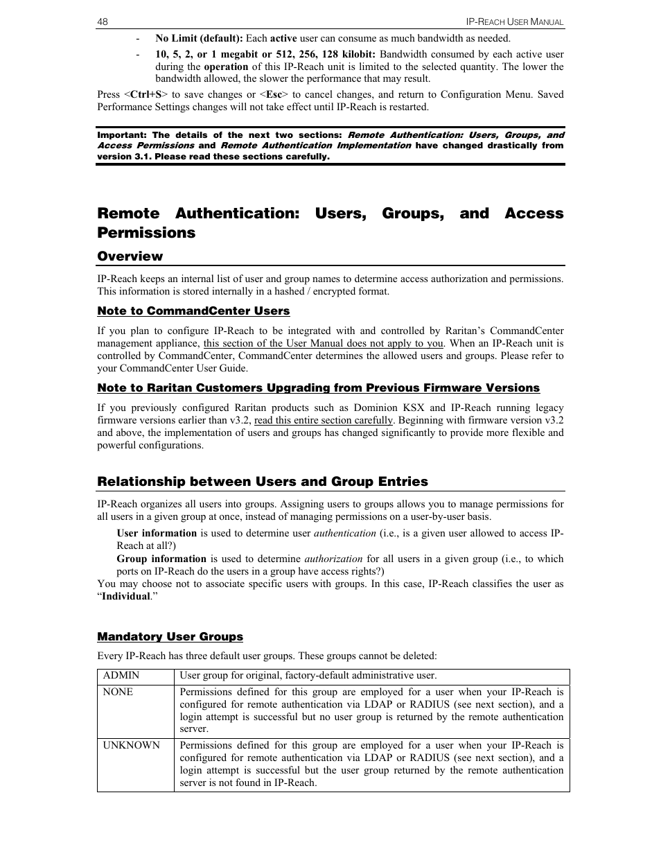 Overview, Relationship between users and group entries | Raritan Computer IPR-TR364 User Manual | Page 56 / 84