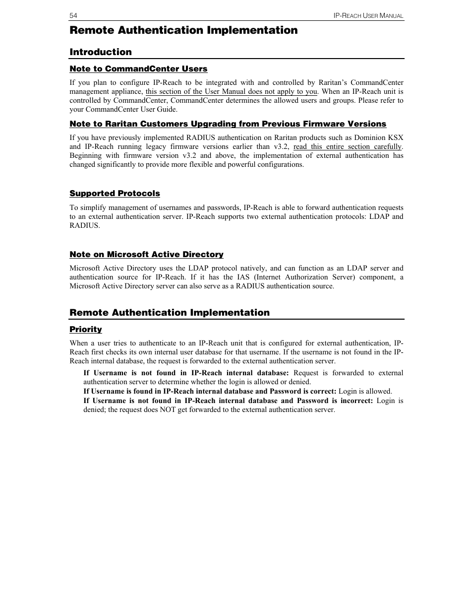 Remote authentication implementation | Raritan Computer IPR-TR364 User Manual | Page 62 / 84