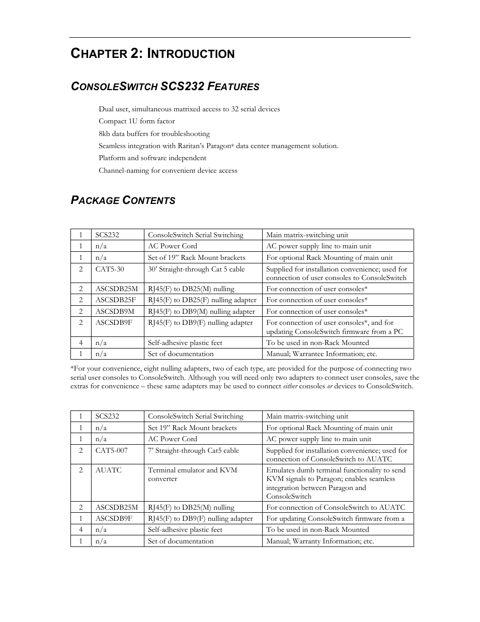 Scs232 f, Hapter, Ntroduction | Raritan Computer SCS232 User Manual | Page 11 / 39