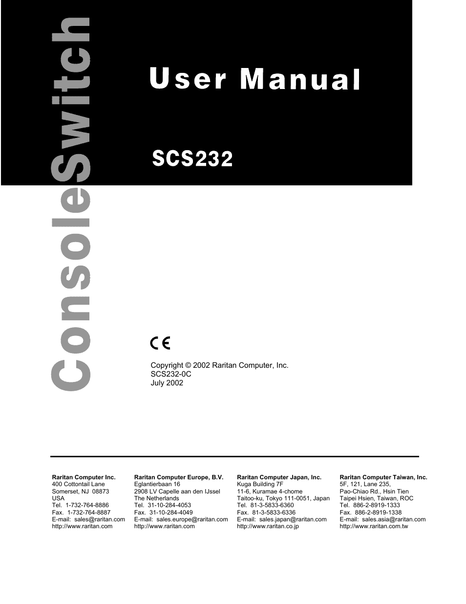 Raritan Computer SCS232 User Manual | Page 3 / 39