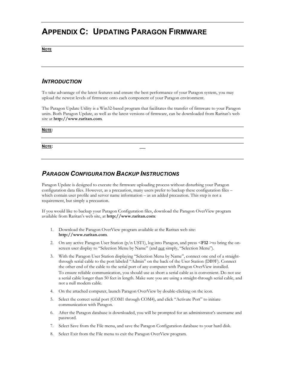 C: u, Ppendix, Pdating | Aragon, Irmware | Raritan Computer SCS232 User Manual | Page 32 / 39