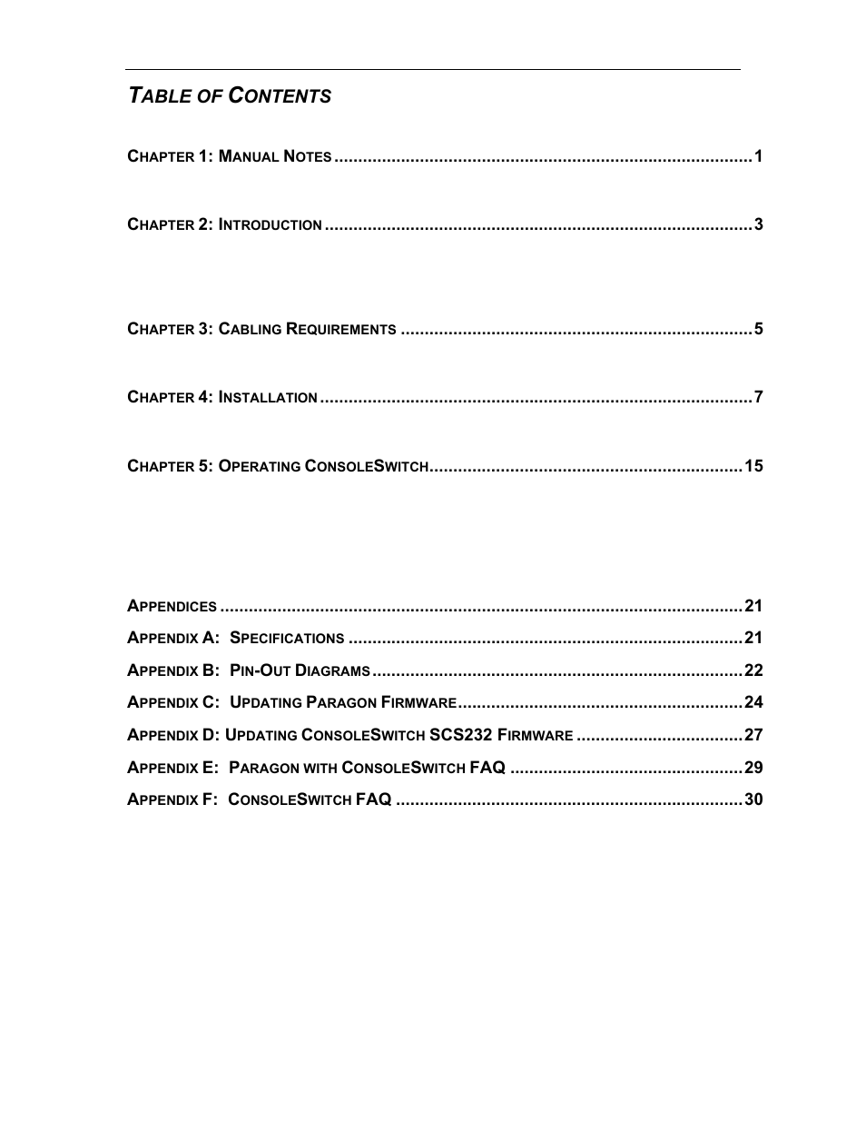 Able of, Ontents | Raritan Computer SCS232 User Manual | Page 7 / 39