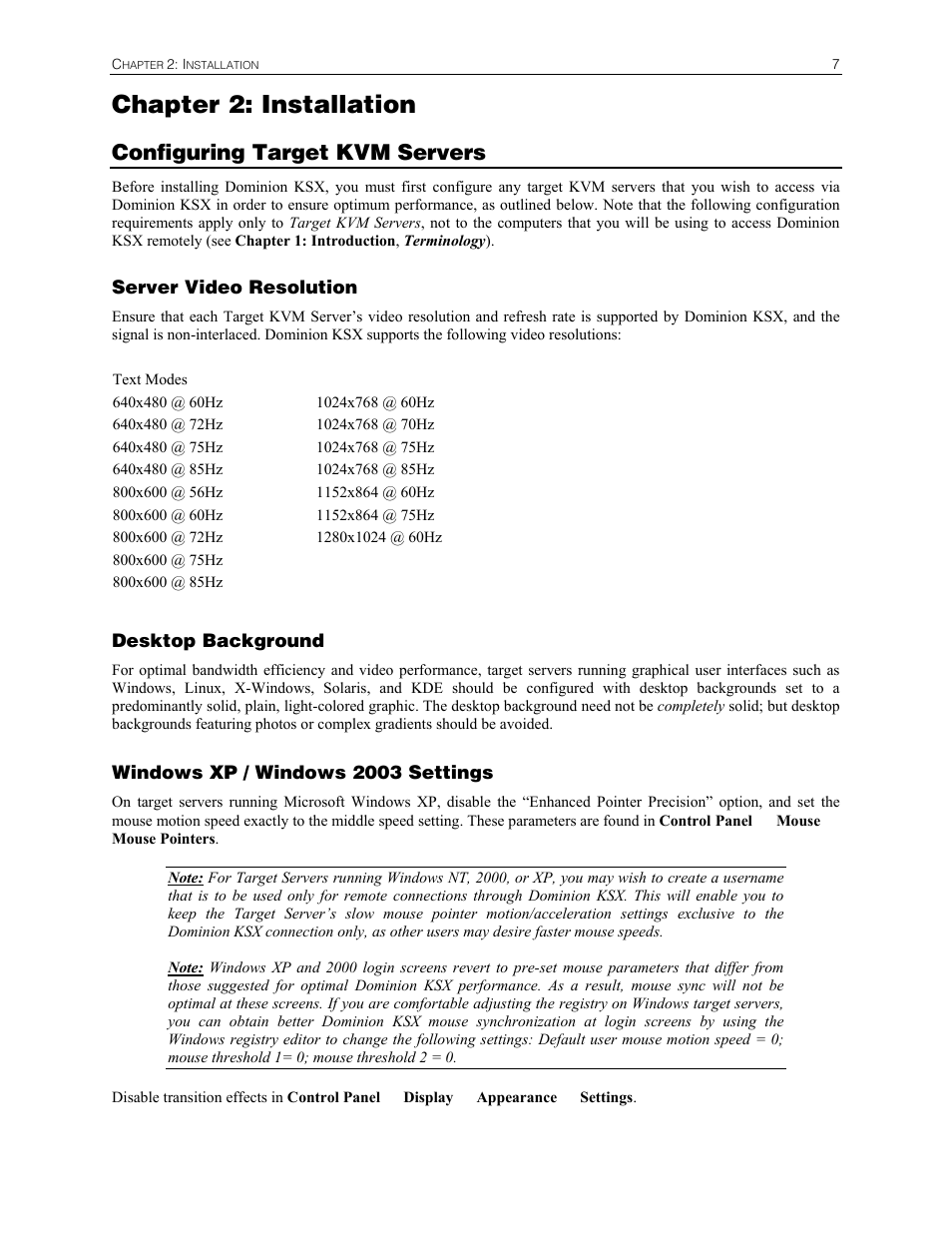 Chapter 2: installation, Configuring target kvm servers | Raritan Computer DKSX440 User Manual | Page 19 / 94