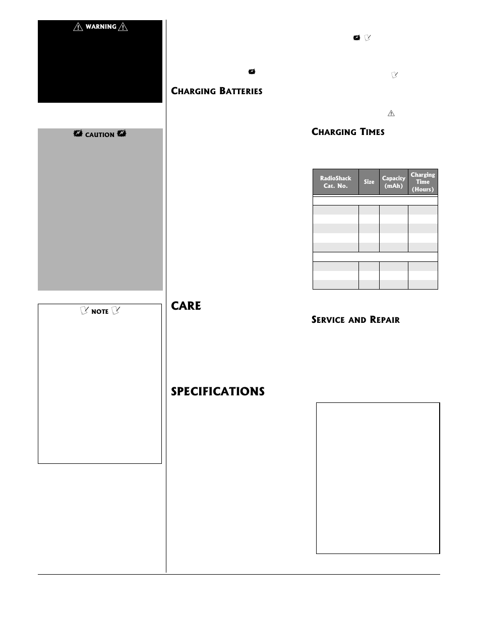 Care, Specifications | Raritan Computer 23-422 User Manual | Page 2 / 2