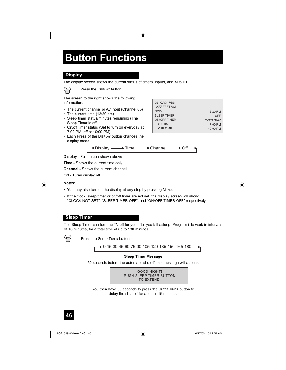 Button functions | Raritan Computer LT-32X506 User Manual | Page 46 / 56