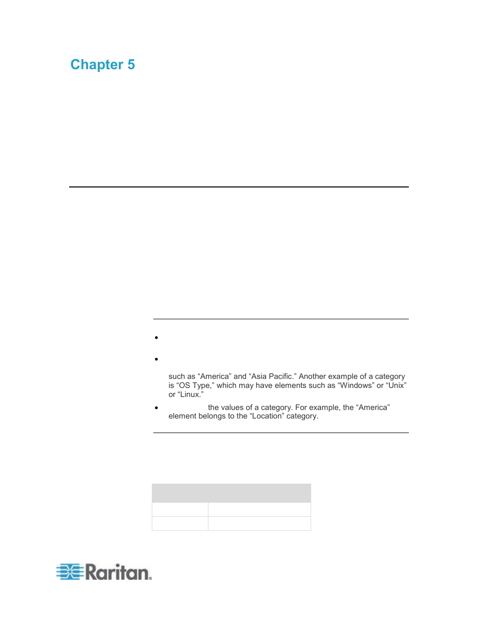 Associations, categories, and elements, About associations, Association terminology | Associations - defining categories and elements, Chapter 5 associations, categories, and elements | Raritan Computer CCA-0N-V5.1-E User Manual | Page 59 / 420