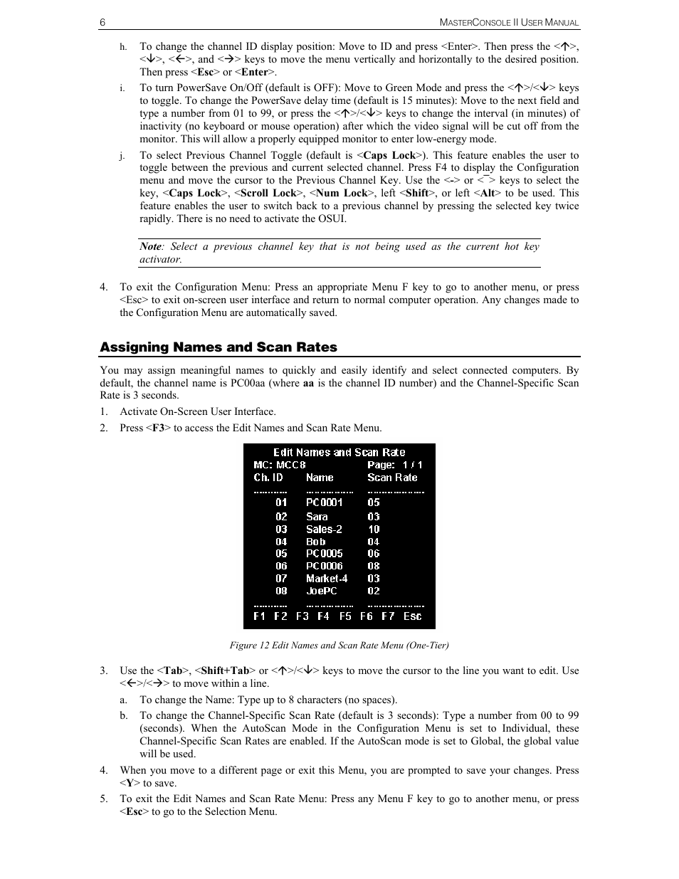 Assigning names and scan rates | Raritan Computer MCC4 User Manual | Page 14 / 42