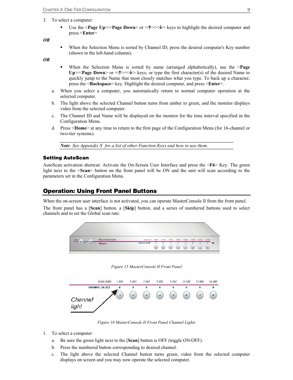 Operation: using front panel buttons | Raritan Computer MCC4 User Manual | Page 17 / 42