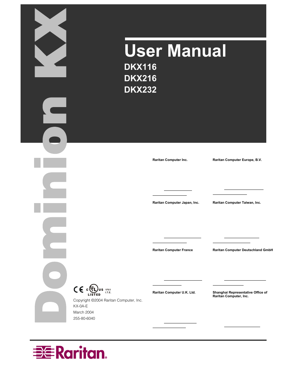 Raritan Computer DKX116 User Manual | 72 pages