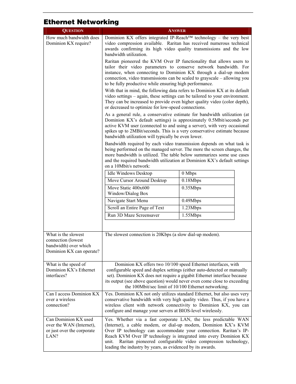 Ethernet networking | Raritan Computer DKX116 User Manual | Page 63 / 72