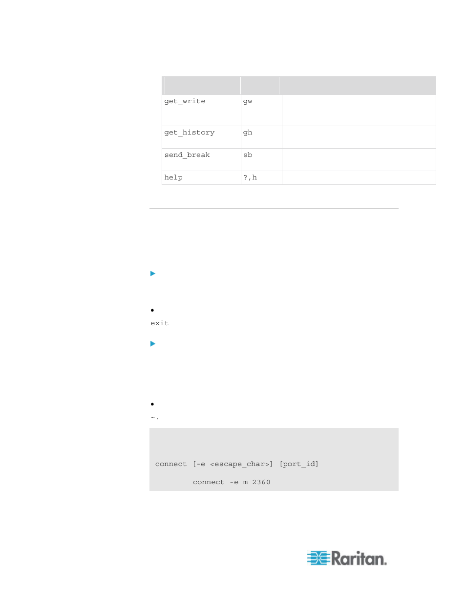 End ssh connections | Raritan Computer Home Security System User Manual | Page 278 / 384