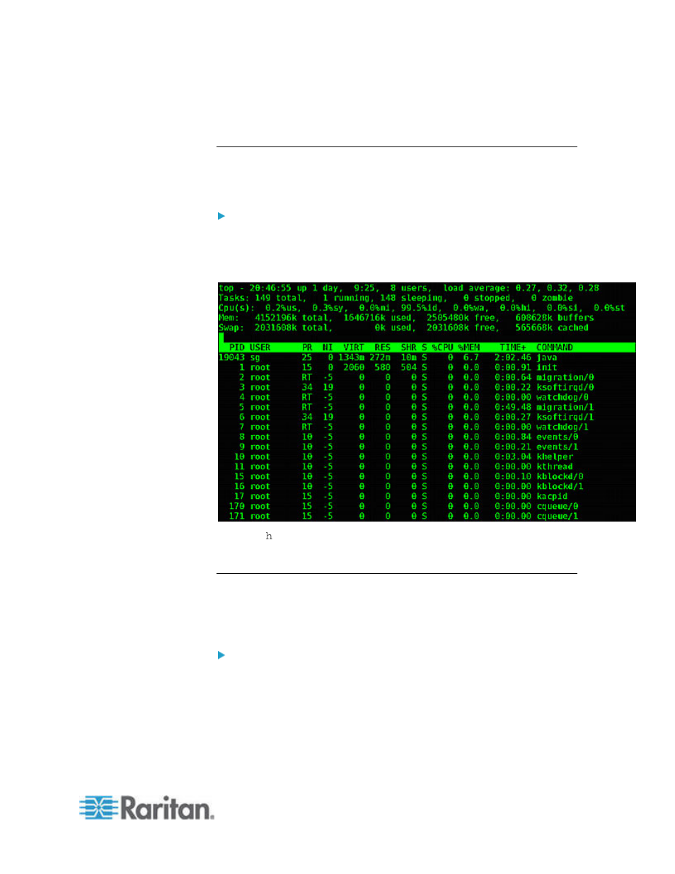 View top display with diagnostic console, Display ntp status | Raritan Computer Home Security System User Manual | Page 319 / 384
