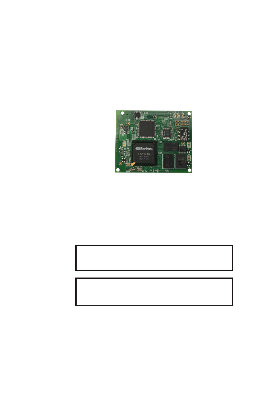 Chapter 3. asmi installation guide, About the asmi addon card, Connectors | Connecting the asmi addon card to the host system, Asmi installation guide, About the asmi add-on card, Connecting the asmi add-on card to the host system, Connecting the ethernet | Raritan Computer Raritan ASMI G4 User Manual | Page 16 / 115